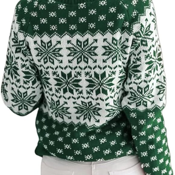 Women's Seasonal Knitted Sweater Long Sleeve Crew Neck - Picture 2 of 5